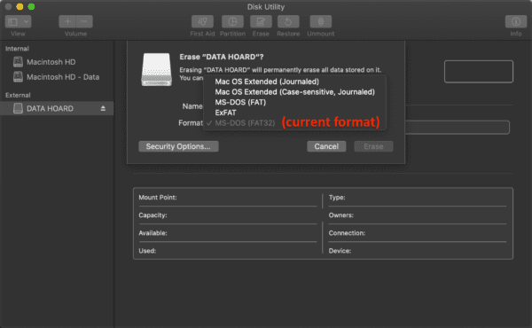 format a thumb drive for mac?